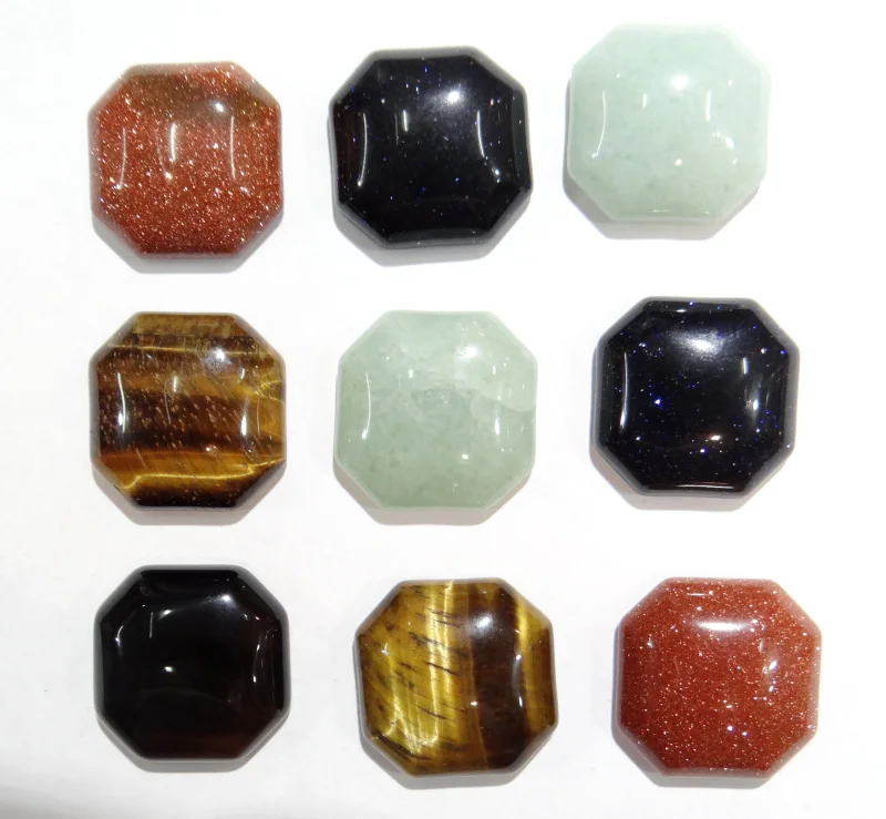 wholesale 30Pcs/lot natural tiger eye stone square mixed charm 18x18mm cabochon beads jewelry for making Ring accessories | Украшения и