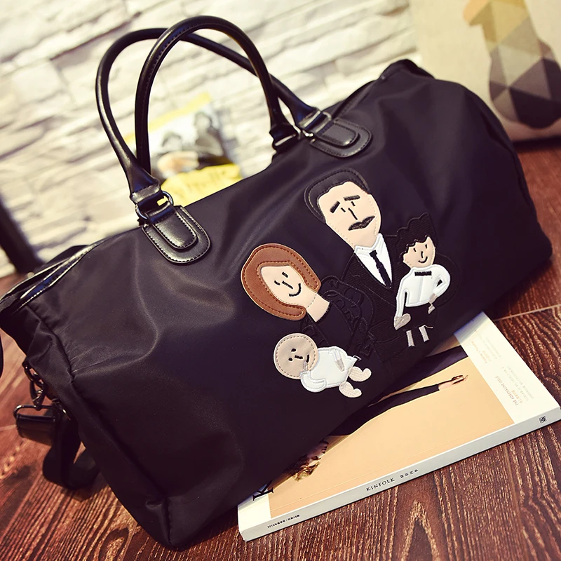 

2016 Limited New Arrival Silt Pocket Single Zipper Totes Unisex Overnighter: Male Mr.l Spoof Bag Canvas Gym With Large Capacity