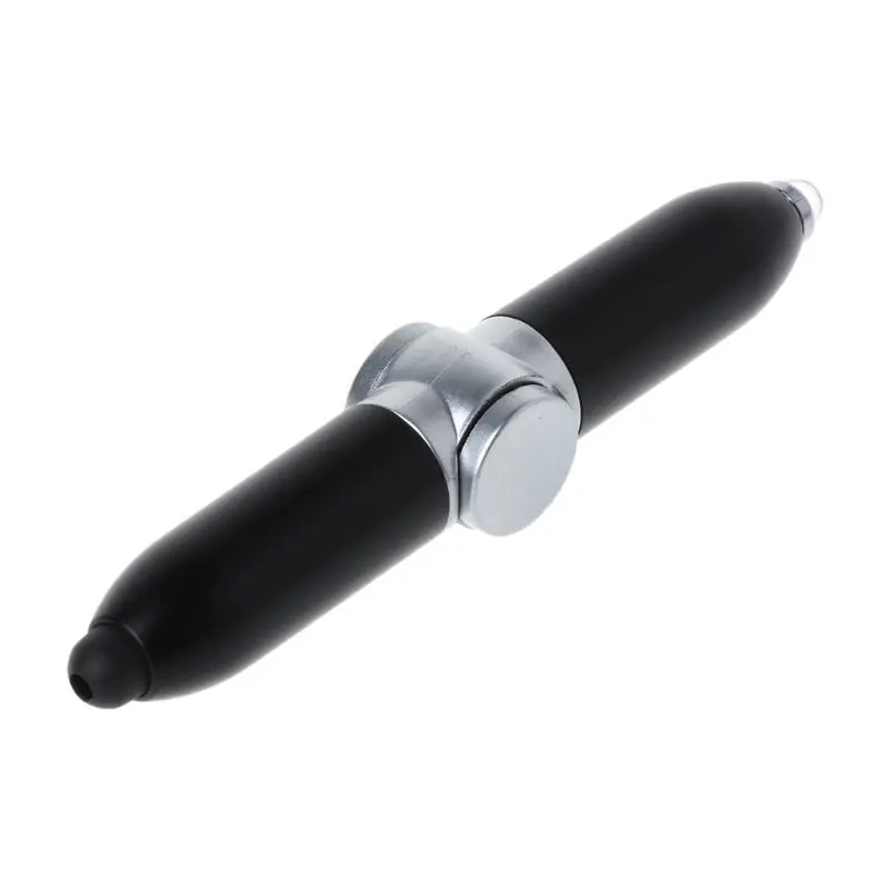Finger Gyro Spinner Multi-function Gyroscope Pens Decompression LED Light Ballpoint Pen Shape Relieve Stress Xmas Gift 3 Colors - Цвет: BK