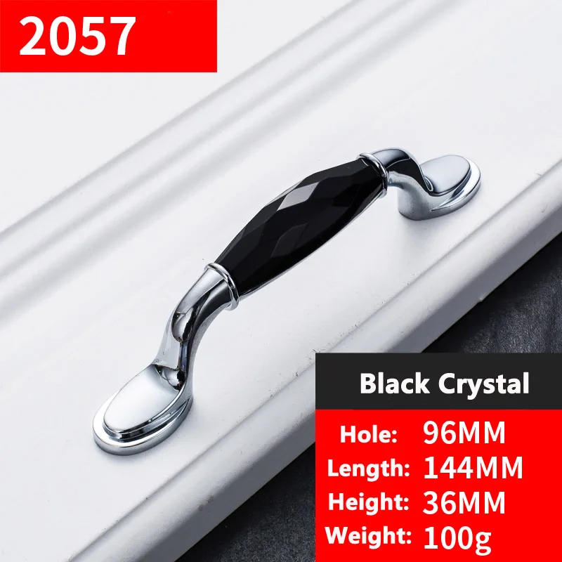 Black crystal knobs and handles Kitchen Cupboard Drawer pull Wardrobe