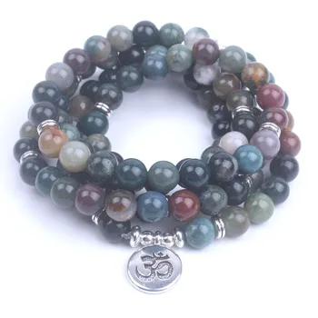 Mala Bracelet de 108 perles en pierre naturelle d'onyx