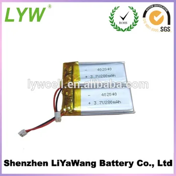 

2Pcs 3.7V 280mAh Rechargeable Lithium Polymer Battery