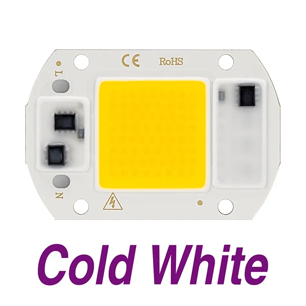 Cold White Светодиодный COB чип полный спектр лампа для выращивания 20 Вт 30 Вт 50 Вт фито-светильник для роста AC 220 В Fito лампа для выращивания растений в зеленом доме - Испускаемый цвет: Cold White