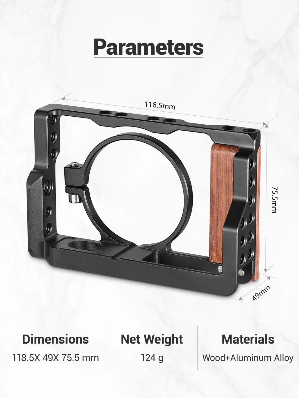 SmallRig RX100 VI клетка для камеры с деревянной боковой ручкой для sony RX100 VI DSLR клетка+ деревянная рукоятка комплект-2225