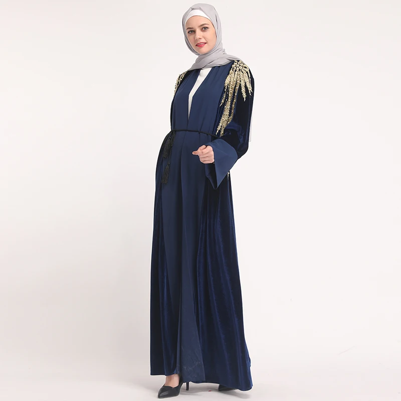Women Abaya Kaftan Velvet Turkey Muslim Hijab Dress Sadoun.com