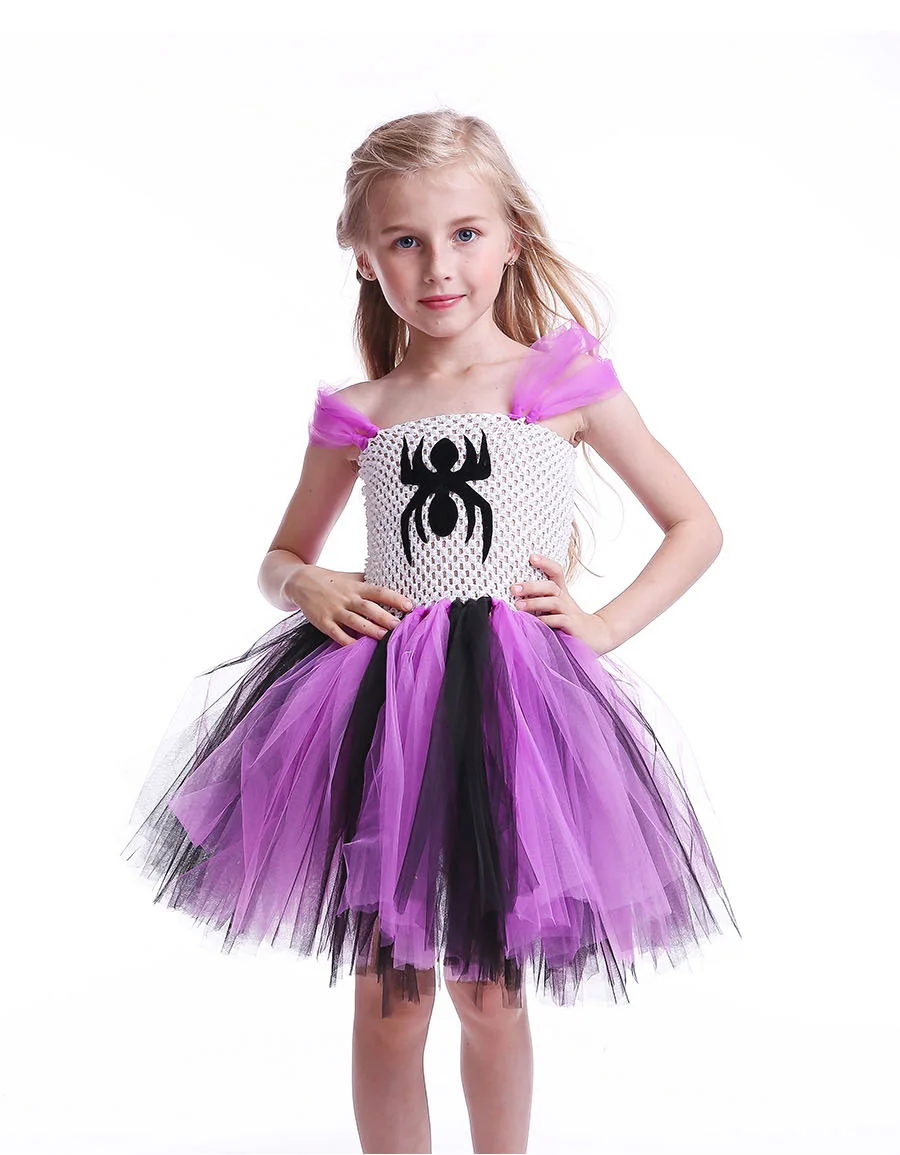 Black Purple Spiderman Inspired Girls Tutu Dress Super Hero Princess Halloween Costume Birthday Party Pageant Ball Gown (9)