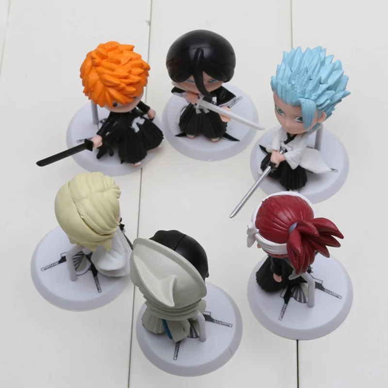 6pcs/set Bleach Ichigo Ulquiorra cifer Renji Ichimaru Gin Toushirou PVC Action Figures Toys
