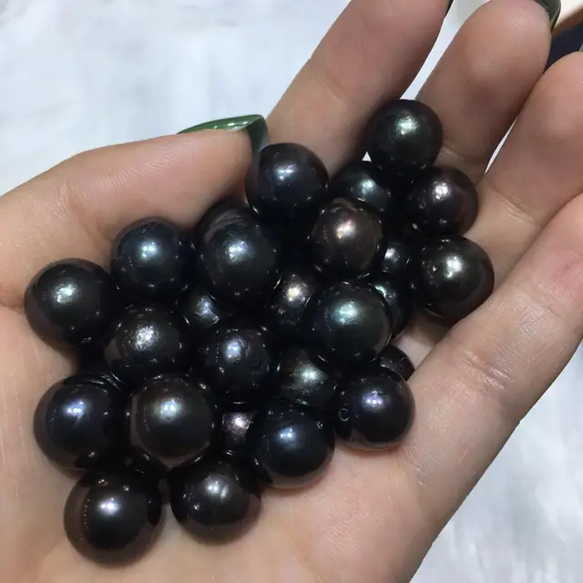 Buy Amazing Real Black Pearls Big Round Edison Pearls