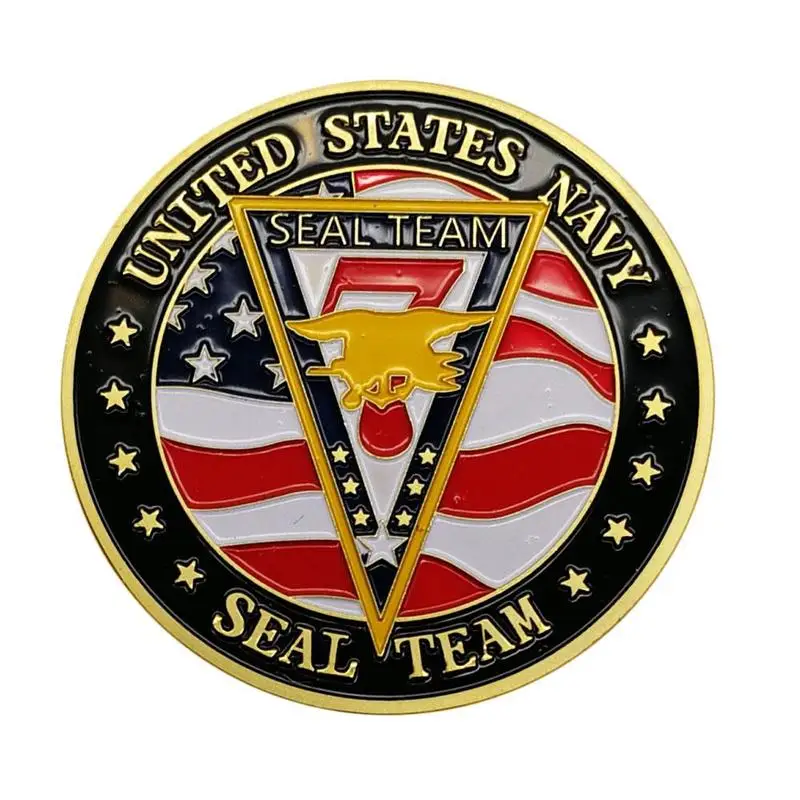 United States Navy Seal Team Coin Colored Gold Coins Navy Seals