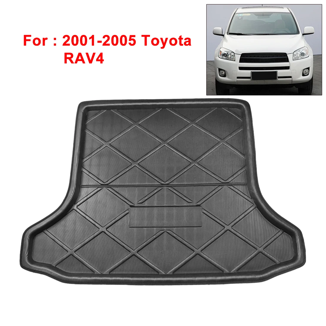 

X Autohaux PE+EVA foam plastic Black Anti-dirty Rear Trunk Boot Liner Cargo Mat Floor Tray Cover Pad for Toyota RAV4 2001-2005