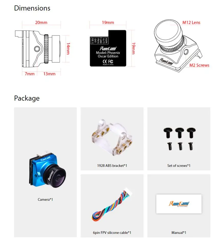 RunCam Phoenix Oscar Edition 1000TVL camera (10)
