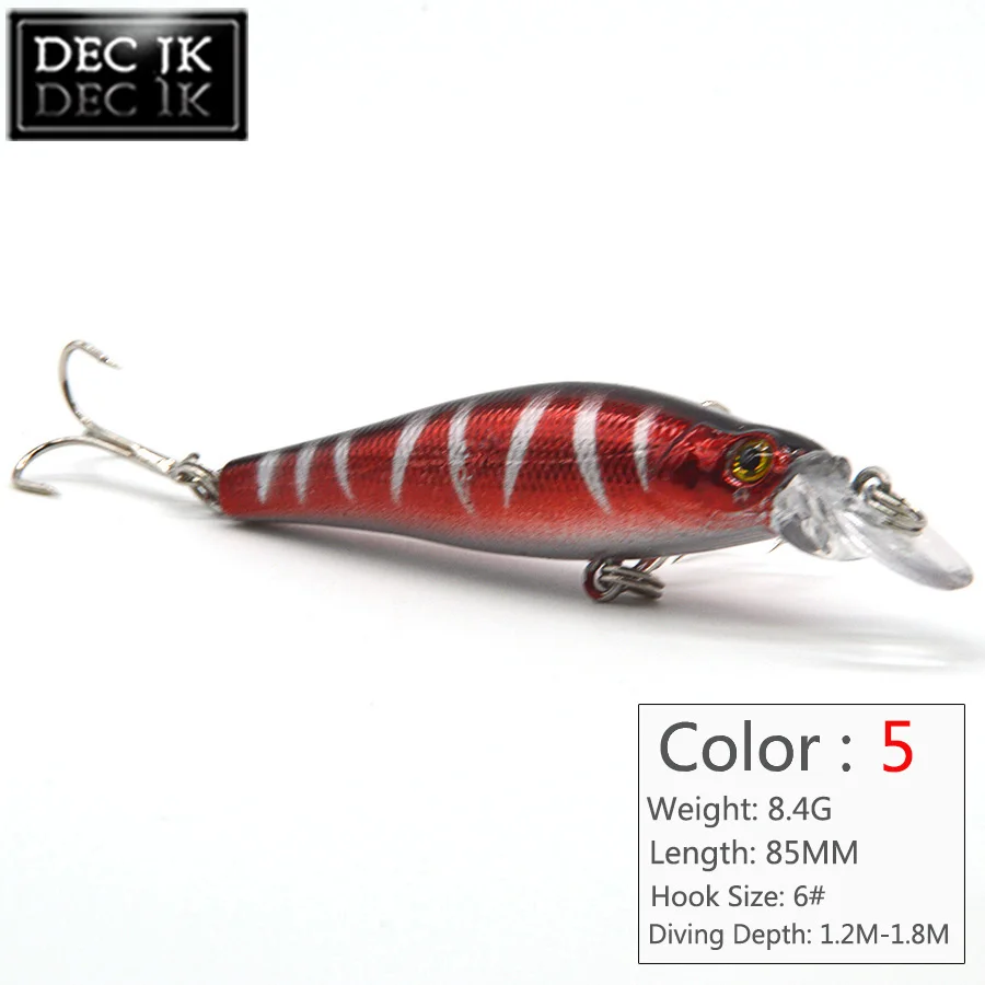 6PCS Floating Crankbaits Minnow Peche Sea Fishing Bait Lot Swimbait Laser Hard Artificial Lures For Fish Topwater Trolls Jerkbait (5)