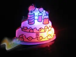 150 шт./лот новый LED торт ко дню рождения броши для украшения счастливый день рождения украшения светодиодный знак загораются игрушки