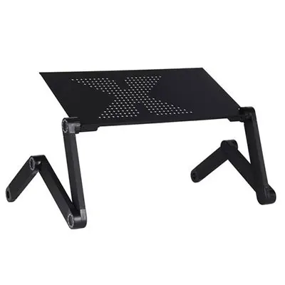 Х форма регулируемый алюминиевый сплав ноутбук стол эргономичный дизайн кровать лоток подставка ноутбук стол складной портативный ноутбук стол - Цвет: black