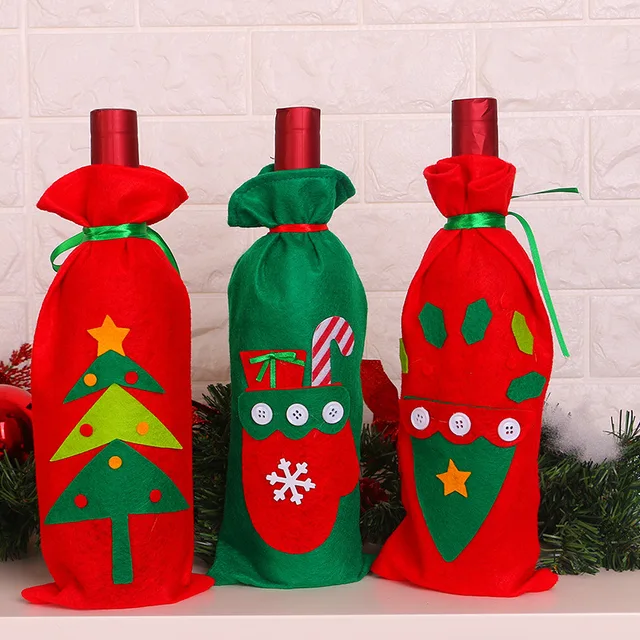 2018 christmas decoration supplies new christmas bottle bag wine bottle decoration christmas sticker bottle bag 3pcs - Christmas Bottle Decorations 2018 christmas decoration supplies new christmas bottle bag wine bottle decoration christmas sticker bottle bag 3pcs - Christmas Bottle Decorations