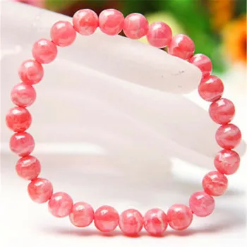 

7mm Natural Rose Rhodochrosite Argentina Round Beads Woman Gemstone Bracelet Fashion New styleAAAAA