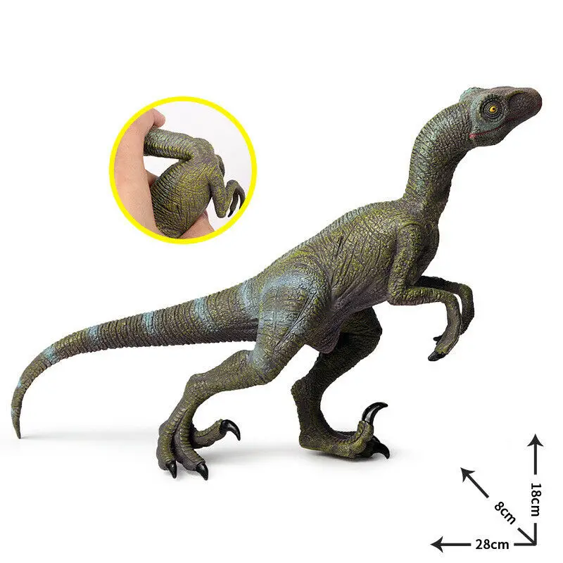 

11" Blue Velociraptor Raptor Dinosaur Figure Soft PVC Animal Decor Realistic Model Toy Collector Kids Gift