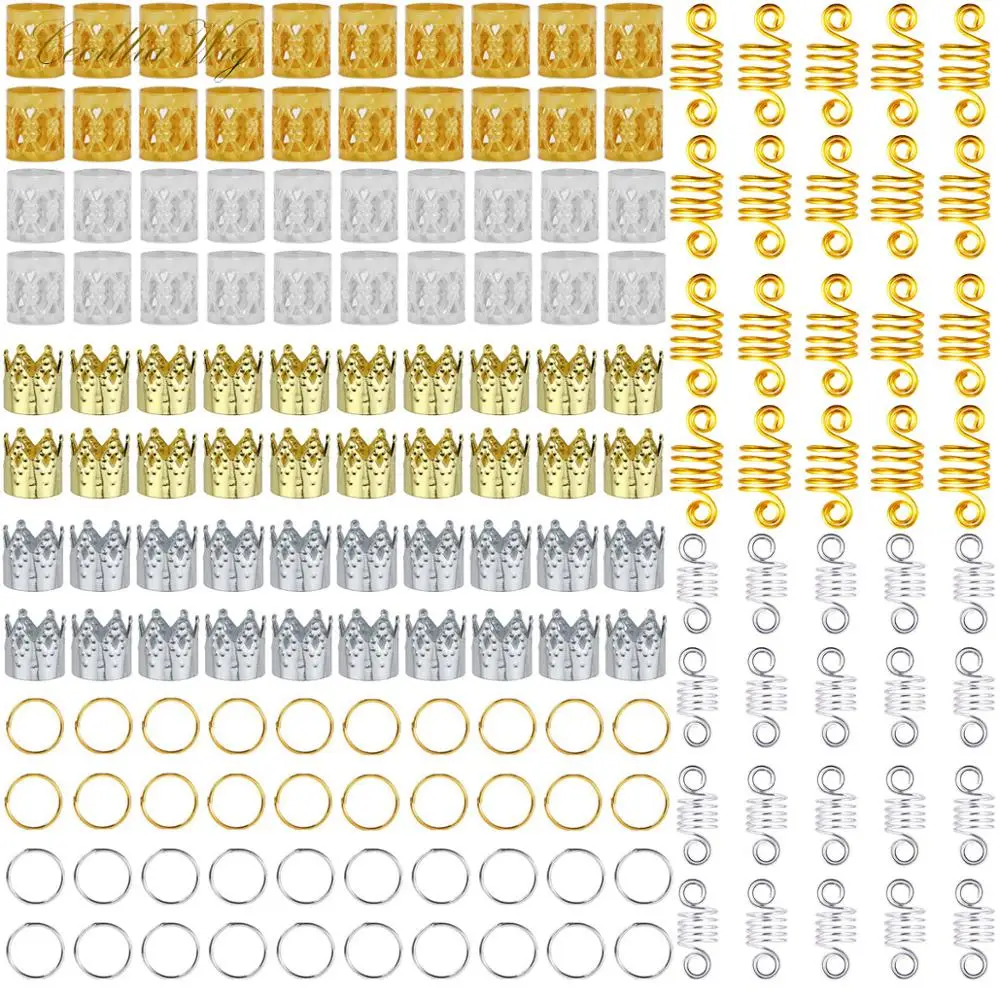 160 шт Популярные серебристые бусины для волос для черных женщин микро волосы кольцо плетеные украшения спиральный металл микрозвено трубки талисманы