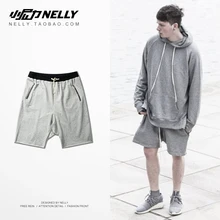 NELLY летние английские однотонные на молнии шорты с карманами повседневные Harajuku ретро модные высококачественные пять шорты спортивная одежда