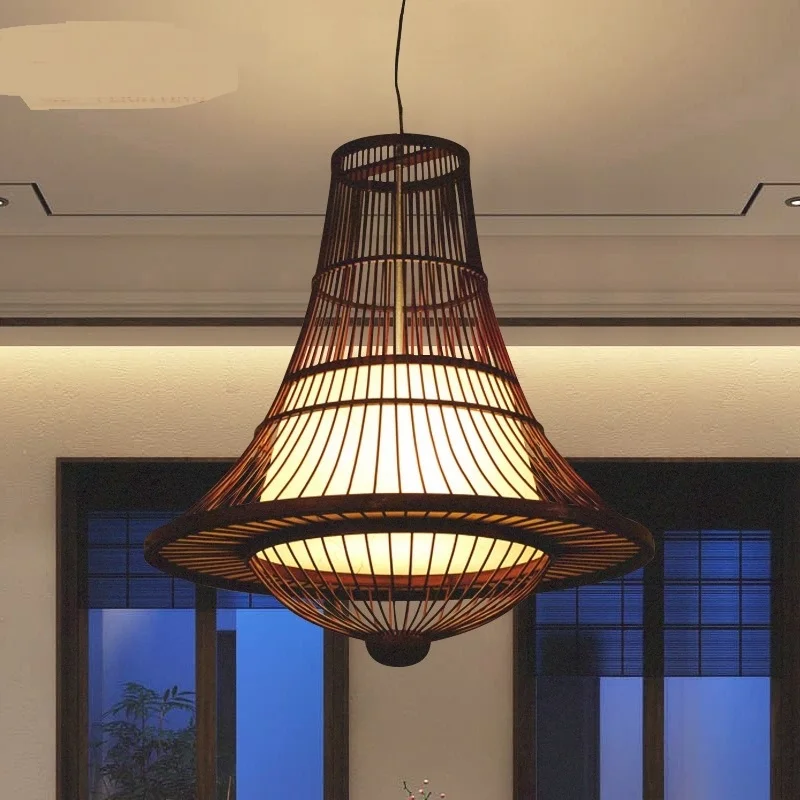 The new Chinese dining room Pendant Light simple Japanese bamboo aisle