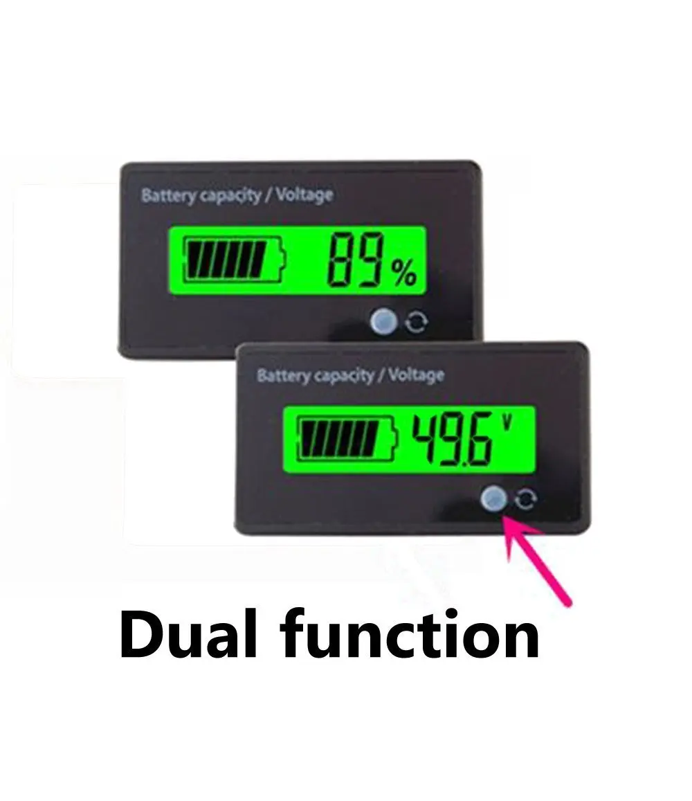 Digital Voltmeter Battery Tester 48v Green Voltage Meter Lcd Acid Lead