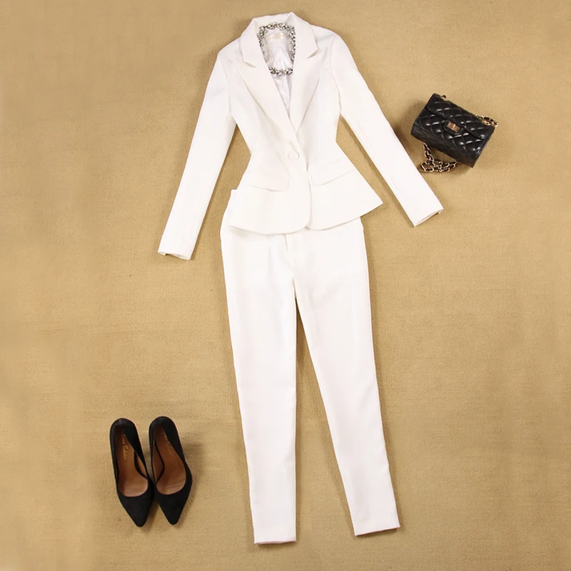 2018 Spring Autumn Business Women 2 Piece Set Elegant Long Sleeve Blazer And Pencil Pants Office Lady Business Suit 2018 Spring Autumn Business Women 2 Piece Set Elegant Long Sleeve Blazer And Pencil Pants Office Lady Business Suit