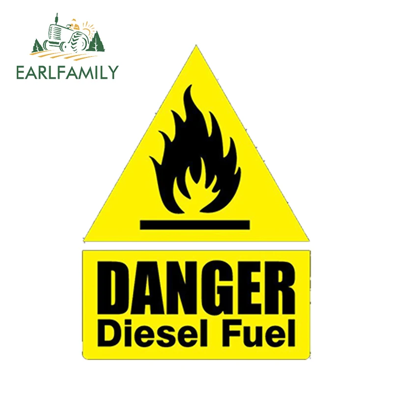 EARLFAMILY13cmx10cmCarStickerWaterproofDANGERDIESELFUEL