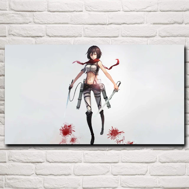Mikasa Ackerman Shingeki No Kyojin Anime Art Silk Poster Home Decor Mikasa Ackerman Shingeki No Kyojin Anime Art Silk Poster Home Decor Printing 11x20 16x29 20x36 24x43