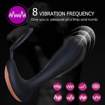 New Remote Control Prostate Massager USB Charging with Cock Ring Butt Plug Anal Vibrator Sex Toys for Men  Anal Prostata 3