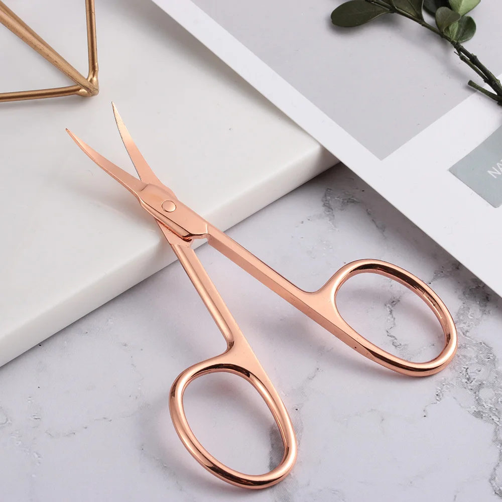 Eyebrow Scissor Stainless Steel Eyebrow Trimmer Eyebrow Eyelashes Nose Hair Scissor Manicure Scissors Cutter NailMakeup Tool