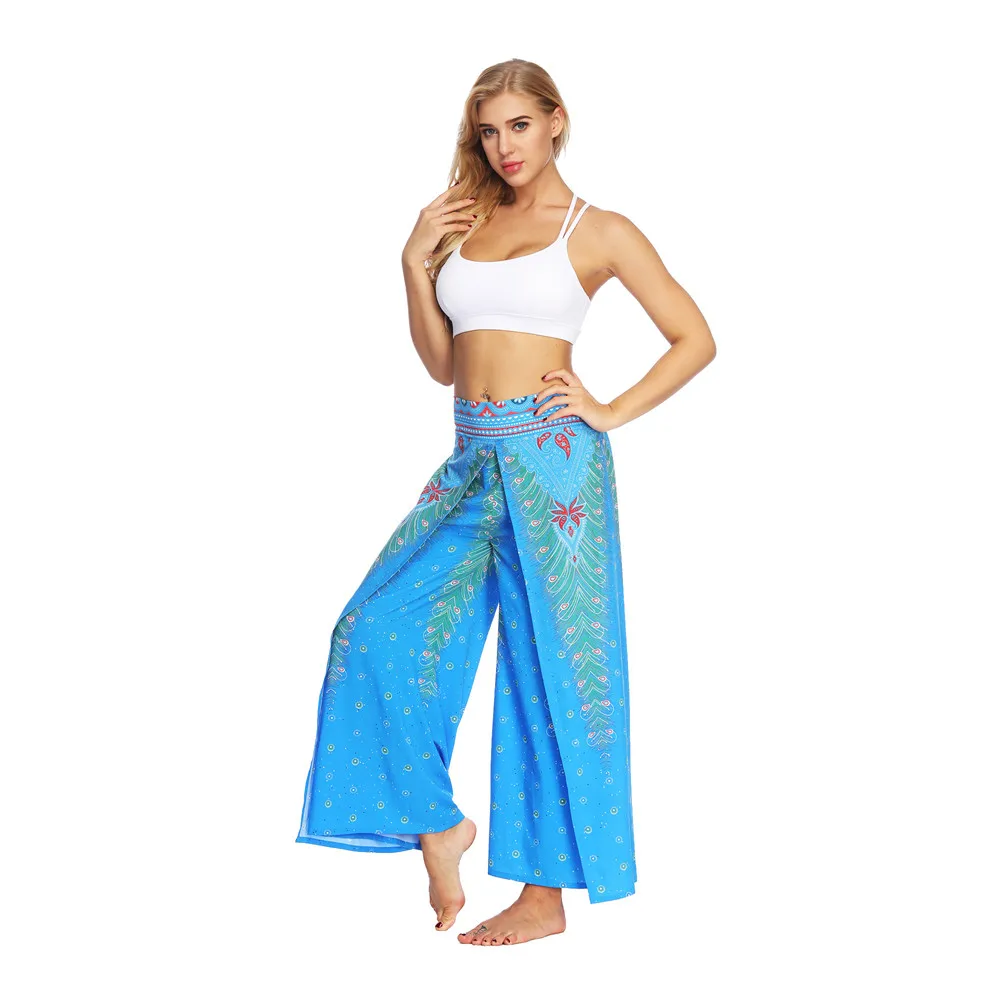 Women Casual Summer Loose Yoga Trousers Baggy Boho Aladdin Jumpsuit Harem Pants women leggings sport fitness