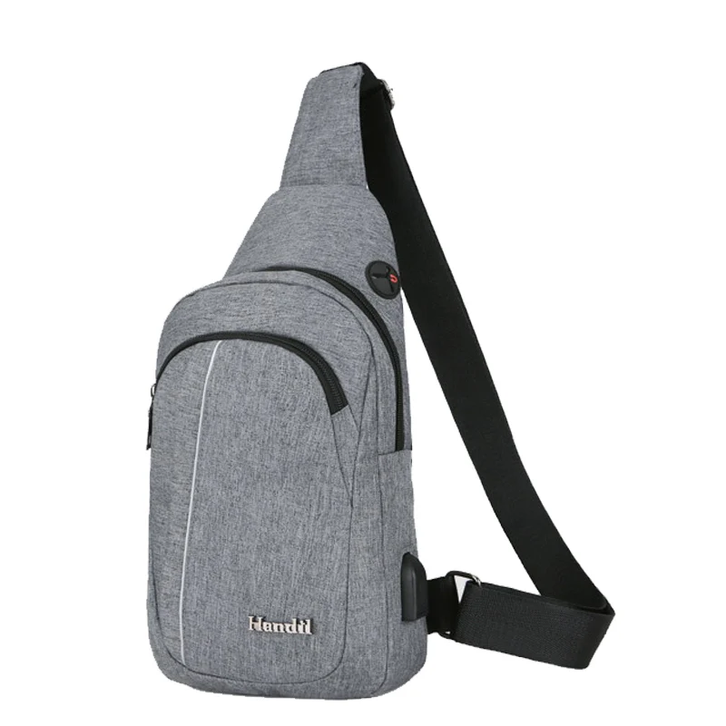 USB Charging Men Backpack Canvas Anti Theft Teenager Chest Bag Women Headphone Hole Casual Shoulder Bag Sac A Dos Homme BP0222 (8)