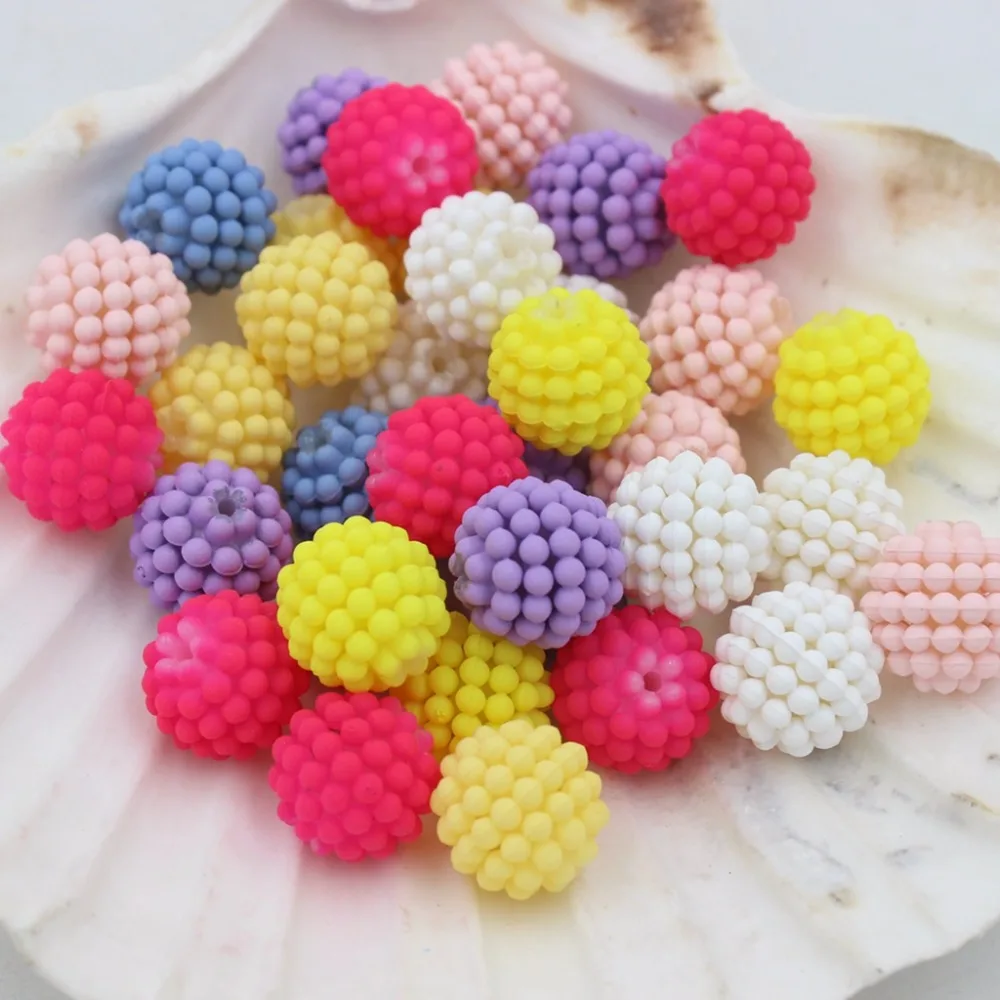 

New 14mm 20Pcs Colorful Bayberry Ball Beads Imitation Pearl Beads Round Beads Fit Beads Jewelry Making