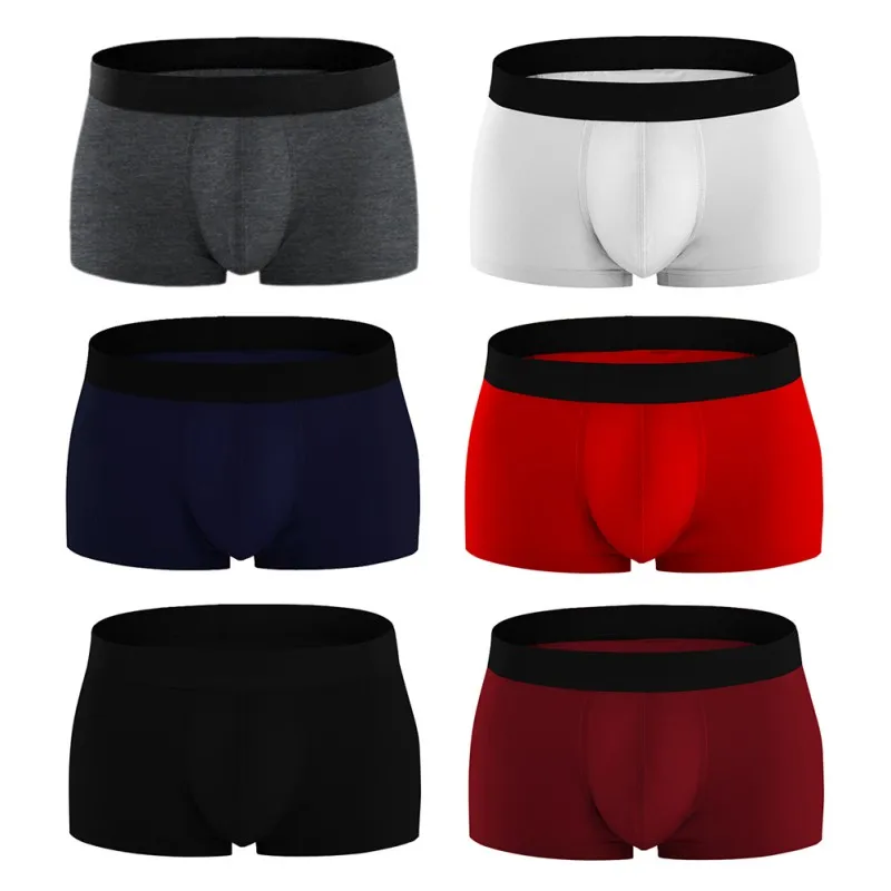Men's Underwear Flat Pants Casual Breathable U convex Solid Color Men