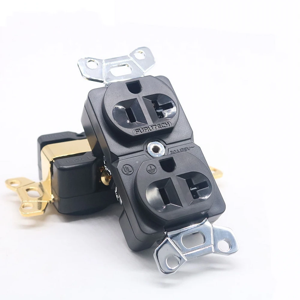 

Furutech Rhodium plated US AC Duplex Receptacles Wall Outlet Power Distributor MATIHUR