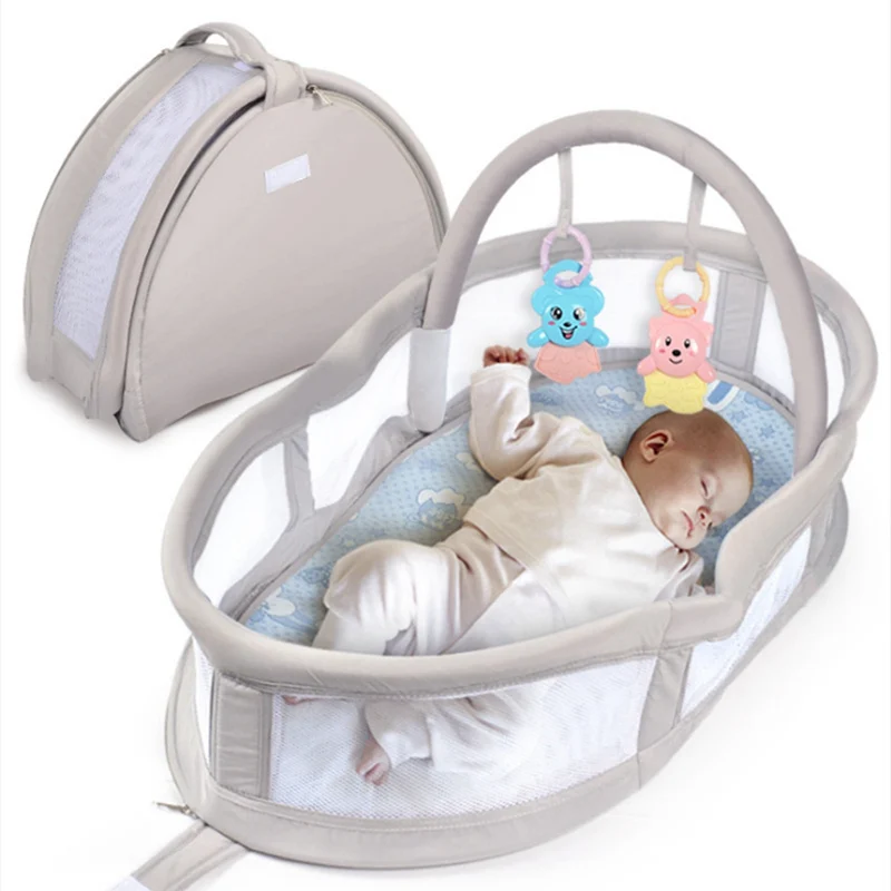 Удобная хлопковая детская кроватка для путешествий, складная кровать для новорожденных, многофункциональная подушка для сна, для ухода за ребенком 0-12 м