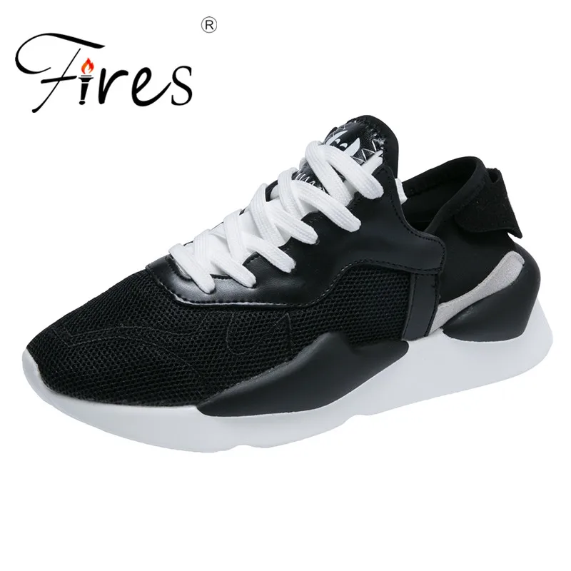 Fires/женская повседневная обувь; кроссовки; модный светильник; дышащие летние сандалии; пляжная обувь для отдыха; обувь из сетчатого материала; Zapatos De Hombre - Цвет: Черный