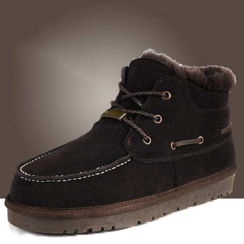 Классические мужские зимние ботинки из натуральной кожи на шнуровке, подходят для зимы низкие зимние мужские ботинки из кожи и бархата
