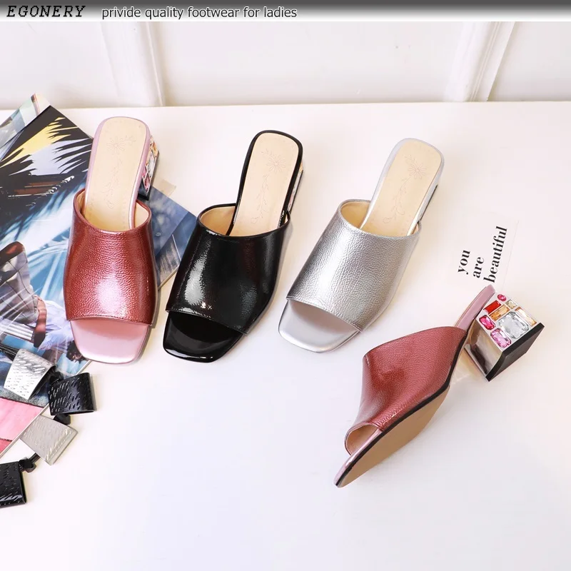 Egonery/Женская обувь, 2019 г. летние новые модные пикантные женские Босоножки с открытым носком, женская обувь на высоком толстом каблуке со
