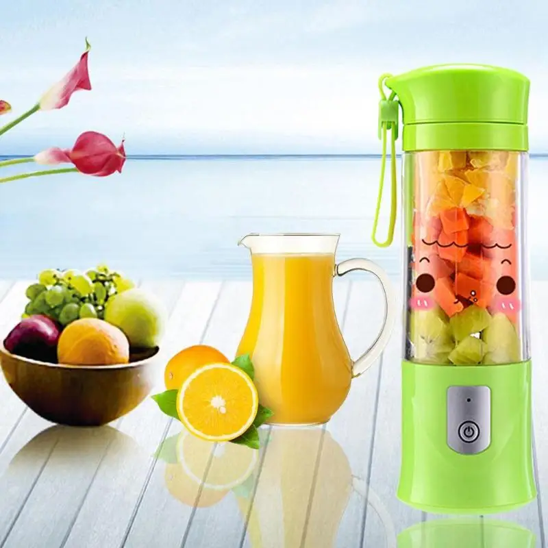 

400ml USB Rechargeable Blender Mixer Small Juice Circular Mouth Extractor Portable Mini Smoothie Maker Household Juice Machine
