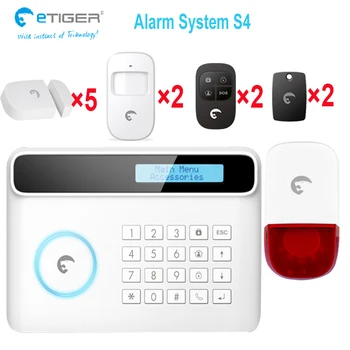 

Etiger 2016 stable quality alarm sytem gsm network S4 ten languages menu switch alarm security