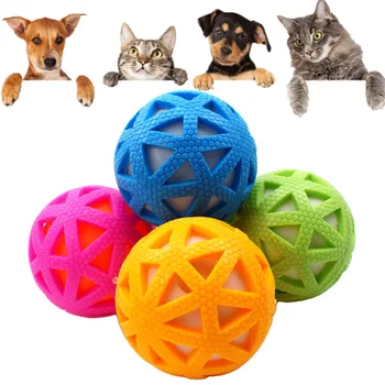 

Free Shipping Natural Rubber Ball Pet Toy 3 Style Cute Hollow Footprint Training Elastic Durable Chew Play Ball Toy for Dog Cat