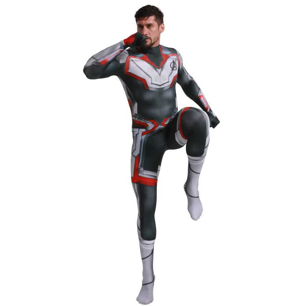 Hot Sale Avengers Endgame Quantum Realm Cosplay Costume Superhero Captain America Zentai Bodysuit Suit Jumpsuits for Adult/Kids