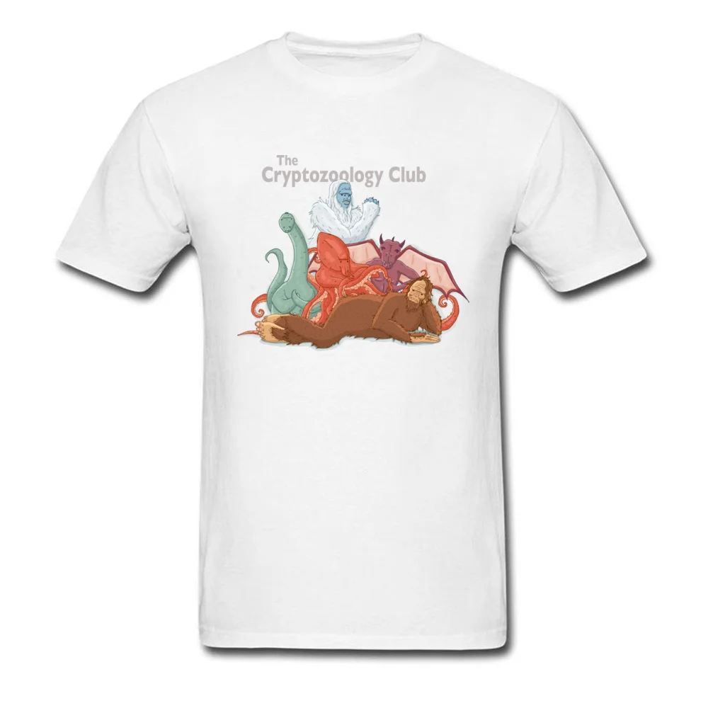 2018 Discount The Cryptozoology Club Short Sleeve T Shirt Labor Day O Neck All Cotton Tops Tees for Adult Tee-Shirt Street The Cryptozoology Club white