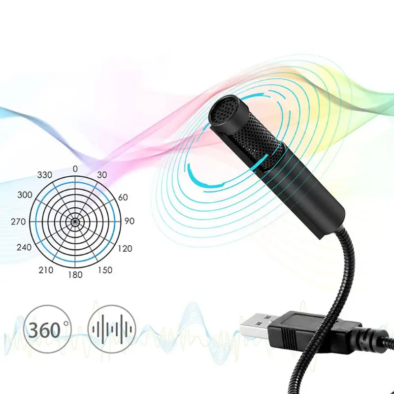 USB микрофон портативный регулируемый с защитой от шума аудио голосовая трубка