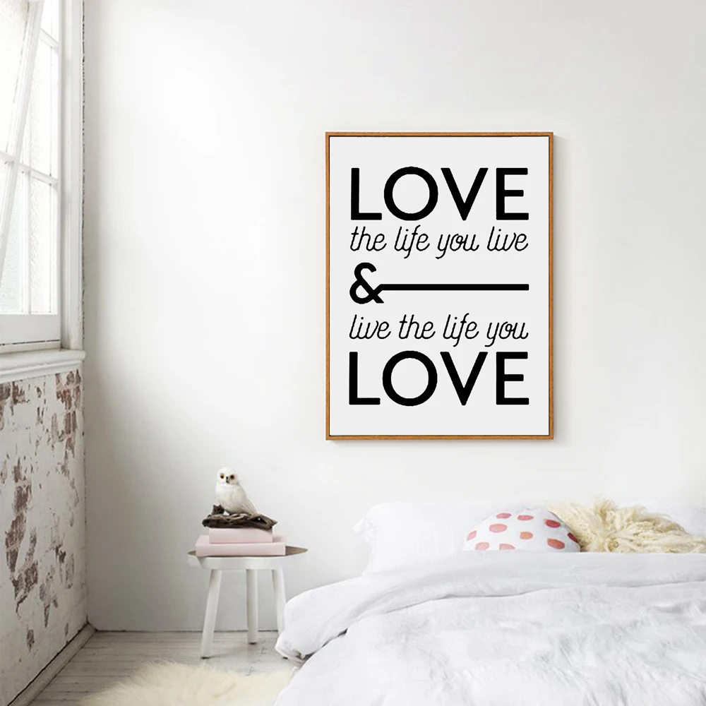 Постер для печати Love the life you live парусиновые рисунки детской комнаты Декор дома |