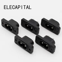 New Hot Selling AC250V 2 5A 5pcs 2Pin IEC 320 C8 Screw Mount Inlet Plug Socket