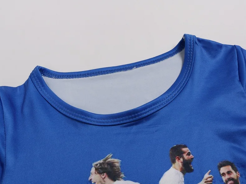 Комплект с футболкой для маленьких мальчиков; костюм для игры в футбол; футболка с надписью «Real football star»; уличная одежда с рисунком Роналдо; одежда с короткими штанами для детей