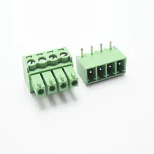 10 sets 3.81 4pin Right angle Terminal plug type 300V 8A 3.81mm pitch connector pcb screw terminal block Free shipping