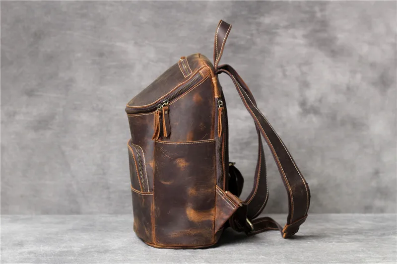 PNDME высокое качество простой crazy horse кожаный мужской женский рюкзак винтажная натуральная кожа дизайнерская Роскошная дорожная сумка для ноутбука